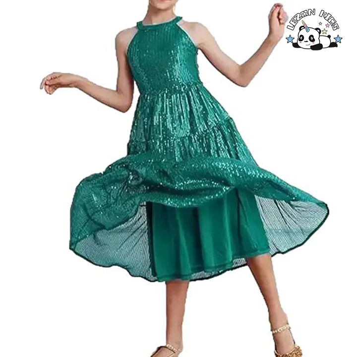 LEZONKIDS - Elegant Sleeveless Girls Dresses Good Quality Cotton Spring Dress 2-12 Years Children Birthday Decorated Bow Inspired Anna Elsa